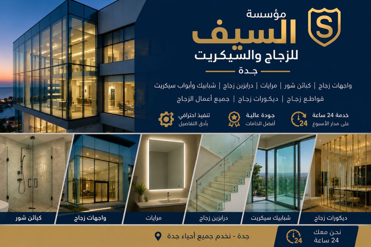 مؤسسة السيف للزجاج والسيكريت بجدة